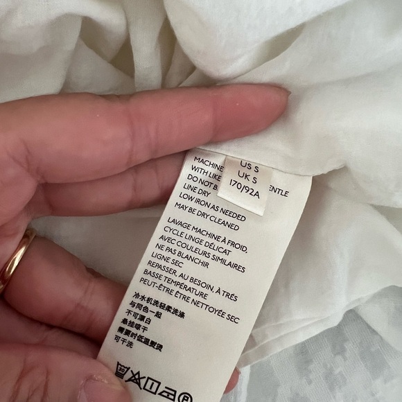 ANTHROPOLOGIE MAEVE Angela Ruffle Peasant Blouse White 100% Sz S - Picture 6 of 8